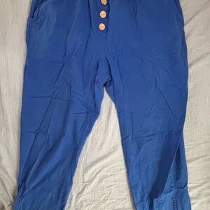 Men's Blue Button-Up Pants